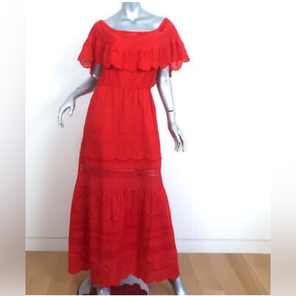 Alice + Olivia Red Pansy Maxi Dress - Picture 3 of 13
